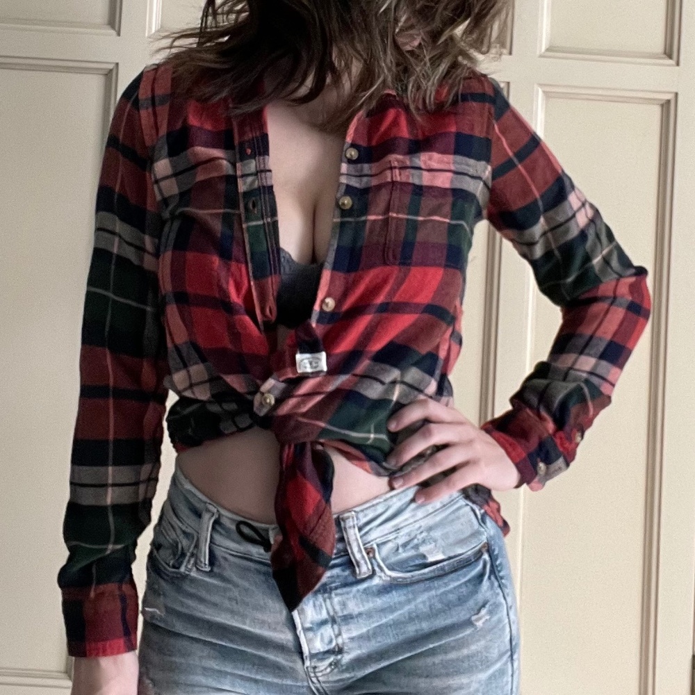 DONATING ON 2/1/23 | AE GUC Soft Plaid Flannel Button Down Shirt XS